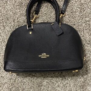 Coach Black Satchel with Gold Accents